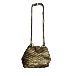 Vintage Y and S Metallic Woven Bucket Bag